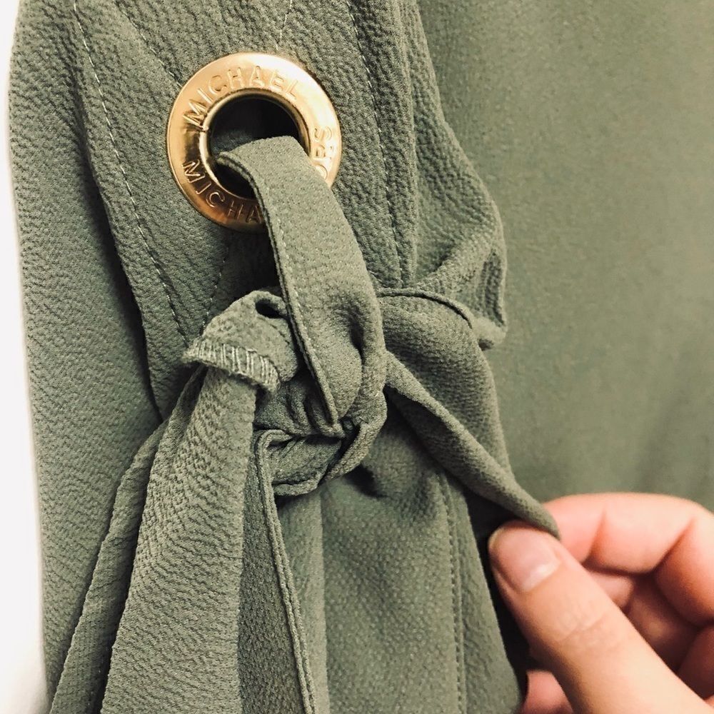 Michael Kors Drape-front Tie Sleeve Blouse - Picture 8 of 13